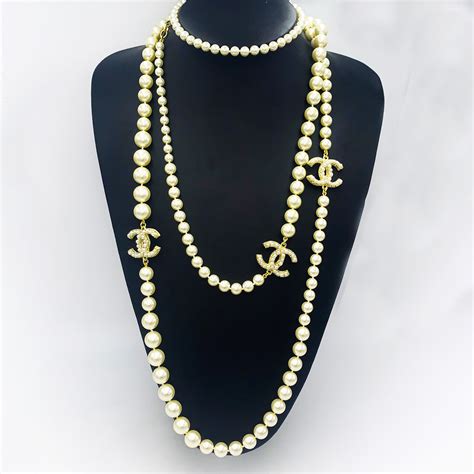 chanel necklace pearl cc|chanel pearl necklace price list.